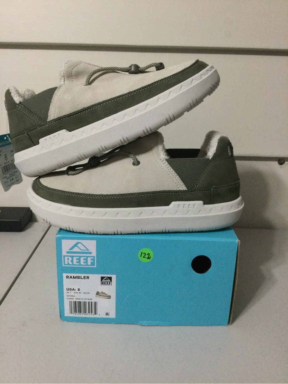 Reef Rambler Slip-On in Olive Green & Cream